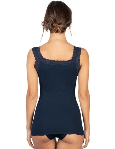 Canotta donna 100% cotone con pizzo | Made in Italy