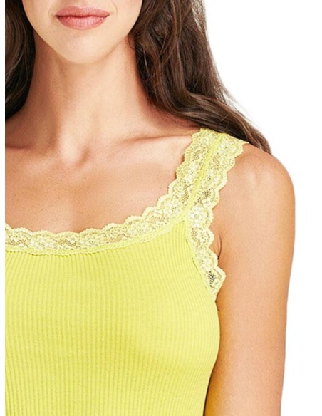 Canotta donna 100% cotone con pizzo | Made in Italy