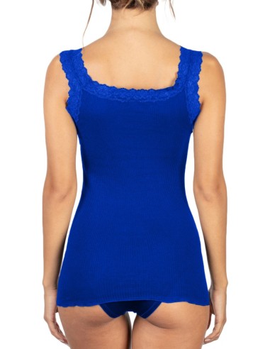 Canotta donna 100% cotone con pizzo | Made in Italy