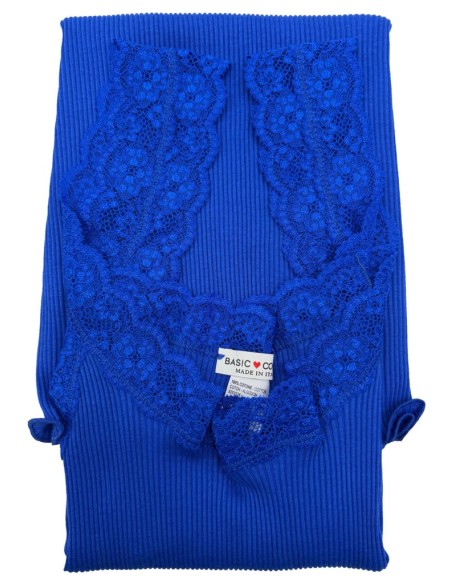 Canotta donna 100% cotone con pizzo | Made in Italy