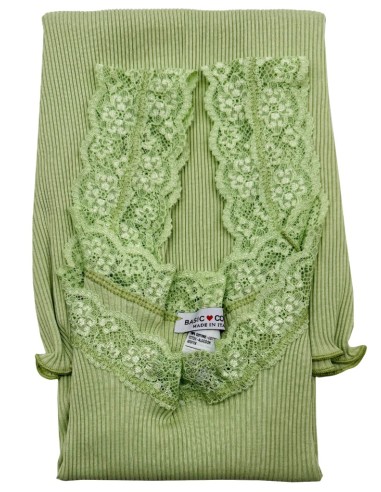 Canotta donna 100% cotone con pizzo | Made in Italy