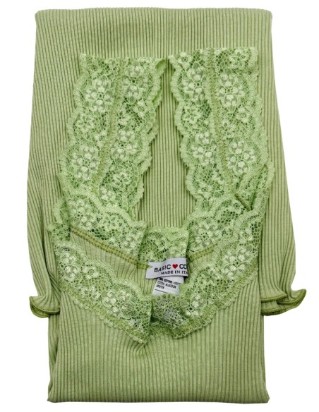 Canotta donna 100% cotone con pizzo | Made in Italy