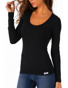 Maglia Donna Cotone Modal Elasticizzata Manica Lunga