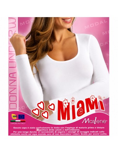 Maglia Donna Cotone Modal Elasticizzata Manica Lunga