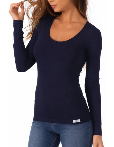 Maglia Donna Cotone Modal Elasticizzata Manica Lunga
