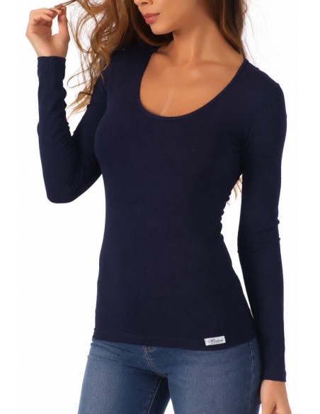 Maglia Donna Cotone Modal Elasticizzata Manica Lunga