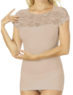 Maglia Donna Sottogiacca Manica Corta e Balza Pizzo, Marlene 2