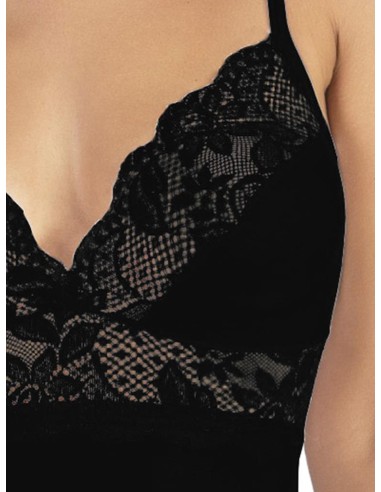 Top Donna Forma Seno Viscosa Spalla Stretta e Pizzo, Marlene