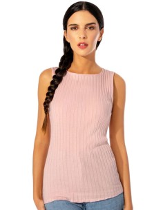 Canotta Donna a Coste 100% Cotone Spalla Larga e Bordo Alto 2