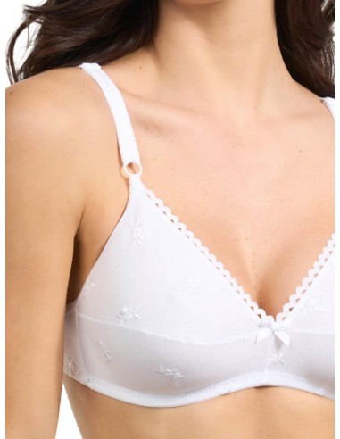 Reggiseno cotone senza ferretto coppe ricamate, Spiman R357