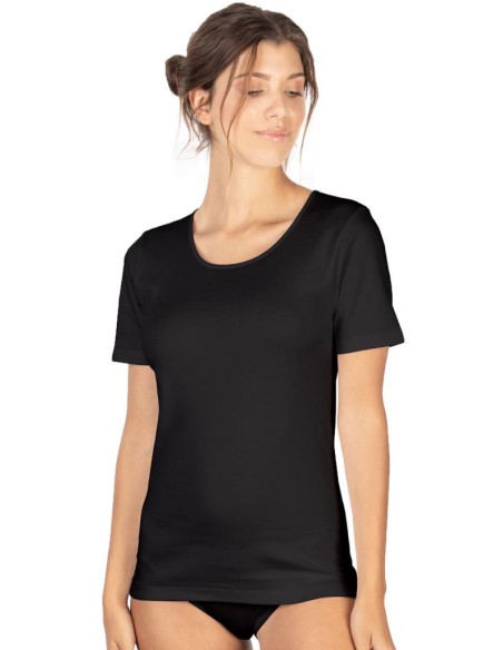 Maglia Intima Donna Cotone Felpato Manica Corta, MaRe 571