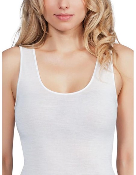 Canotta Donna Micro Lana Merinos Spalla Larga, MaRe 401
