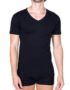 Maglia Uomo Manica Corta Cotone Felpato Scollo a V, MaRe 483 2